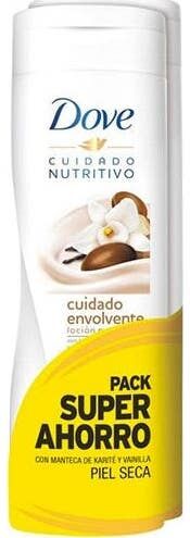 Dove Loción Corporal Nutritiva Cuidado Envolvente 2x400ml