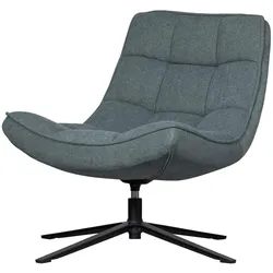 Drehsessel Maudi aus Webstoff, modernes Design, Blau, gepolstert, drehbar, Metallgestell
