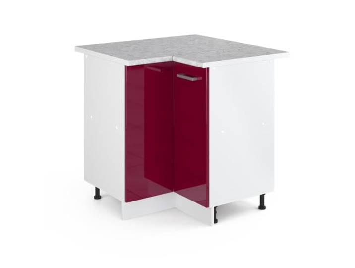 Vicco Eckschrank für Hausrat R-Line, Bordeaux Hochglanz, 75.6 cm