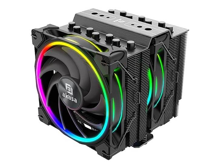 Akasa Soho H7 Dual Tower CPU-Kühler, ARGB - 120 mm, schwarz