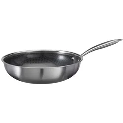Mojawo Edelstahl Wok Bratpfanne 28 cm Keramik Antihaft alle Herdarten
