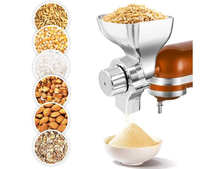 Accessoire de moulin à grains entièrement métallique adapté au batteur sur socle KitchenAid, broyeur à grains de moulin à farine réglable à 12 niveaux pour Kitchenaid, adapté