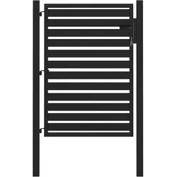 vidaXL Gartentor Abschließbar Schwarz 100x120 cm Aluminium