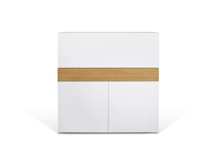 Bureau 1 tiroir effet bois blanc et chêne naturel