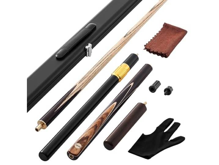 VEVOR Queue de Billard articulée 1447\,8 mm\, 540 g\, Canne de Billard avec rallonge\, Embout en Cuir de 9\,5 mm et étui en Aluminium\, Queue de Snooker pour Table de Billard Professionnelle\, Bar\, Maison