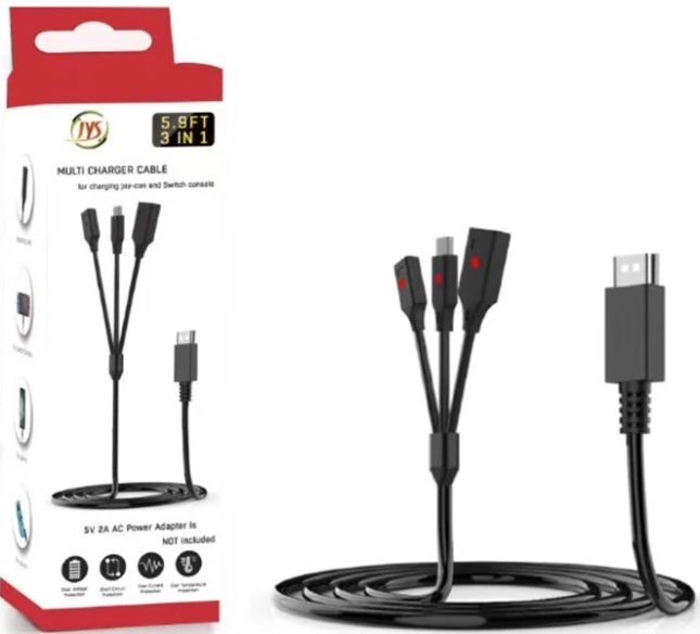 JYS 3-in-1 Multi Charging Cable for Switch-Standaard (Switch) Nieuw
