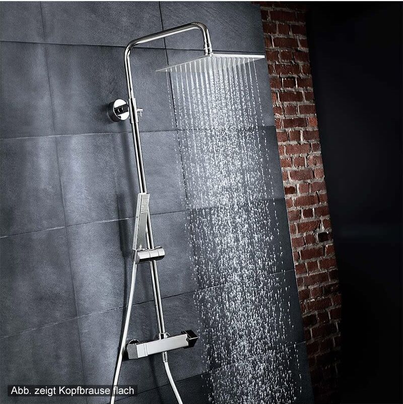 HSK Shower-Set Model RS 500 Thermostat angular, overhead shower super flat