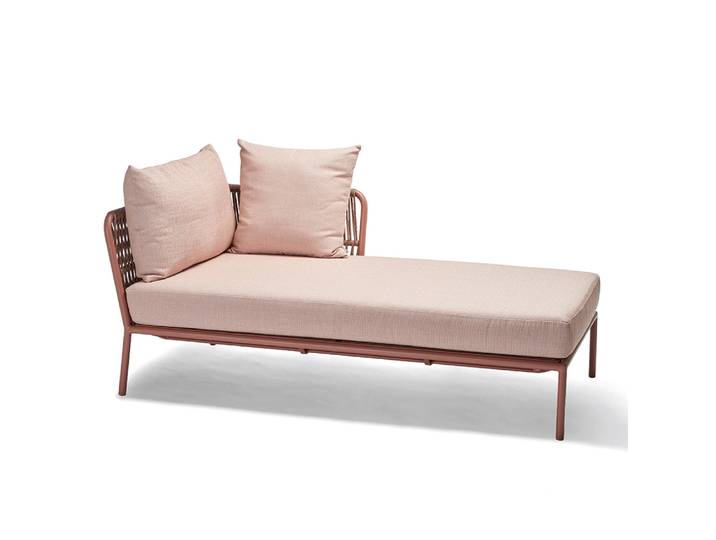Stern Recamiere Romy Aluminium Terra Kordel Terra Armlehne links