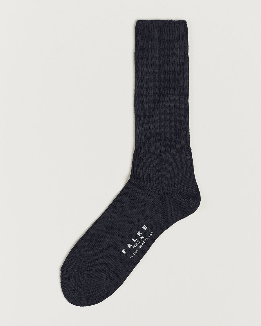 Falke Nelson Wool Boot Sock Dark Navy men 43-46 Blå