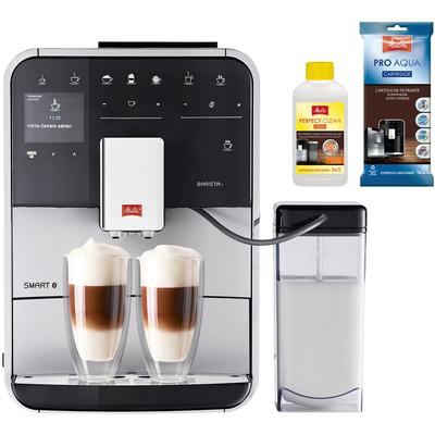 MELITTA Kaffeevollautomat "Barista T Smart F 83/0-102, schwarz", silber (silberfarben), B:25,9cm H:37,2cm T:46,7cm, Kaffeevollautomaten, 4 Benutzerprofile& 18 Kaffeerezepte, nach italienischem Originalrezept, Kaffeevollautomat