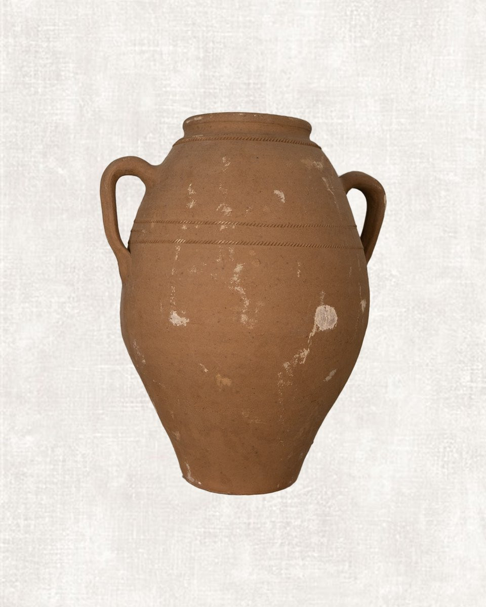Clay Ateliers Marokkaanse Terracotta Pot Groot - Handgemaakte Antieke Aardewerken Vaas