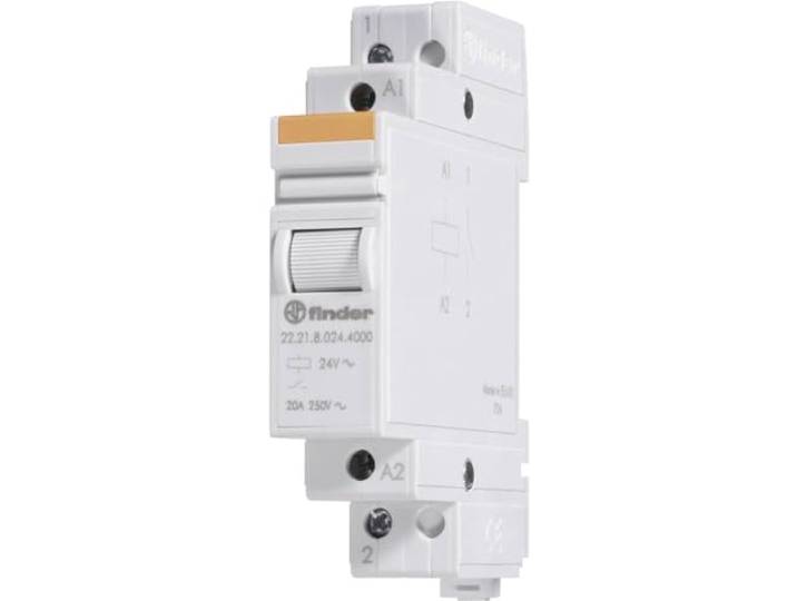 finder 22290244000PAS Relaisbeschermers, 24 VDC, 2 sluiters, 20 A, contactmateriaal: AgNi