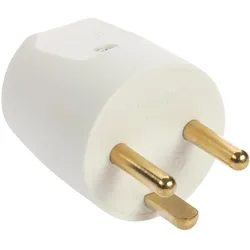 Nordic, Netzstecker + Netzkupplung, Stik med jord, lige (D), hvid
