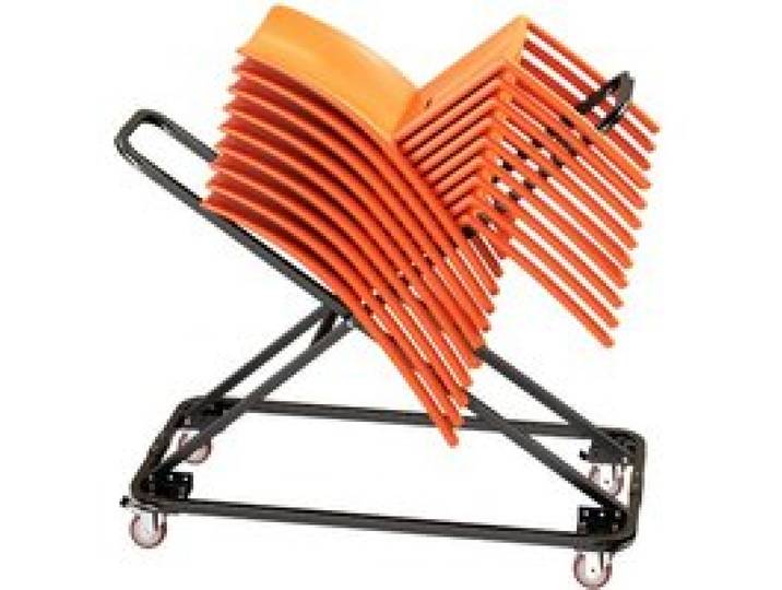 VEVOR Klappstuhlwagen für 18 Stühle Stapelbar Stuhlständer 136kg X-förmig, Stuhlkarre zur Lagerung & Transport für Veranstaltungen, Kohlenstoffstahl, Feststellbare Schwenkräder, mit Griff, Schwarz