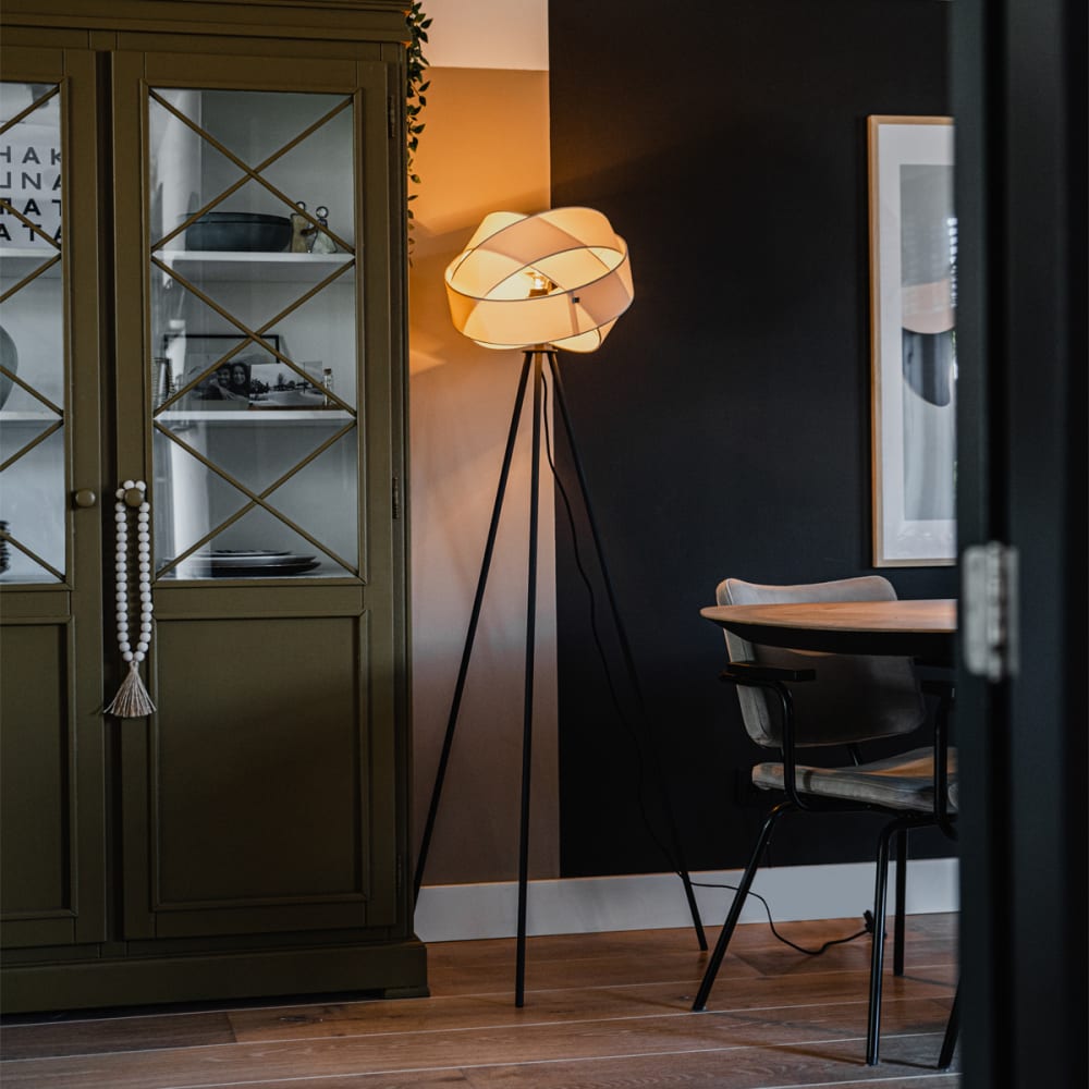 QAZQA Lampadaire moderne blanc Blanc 65x155x65cm