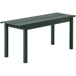 Muuto Linear Steel Gartenbank, 110 cm, dunkelgrün