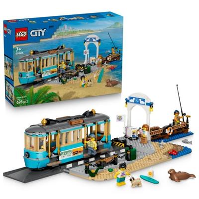 LEGO City 60506 Klassische Strandstraßenbahn, baubare Spielzeugeisenbahn für Kinder ab 7 Jahren