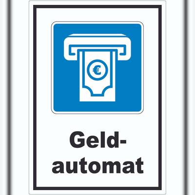 HB-Druck Geldautomat Aufkleber A4 (210x297mm)