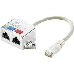 Renkforce RJ45 Netzwerk T-Adapter CAT 5e [2x RJ45-Buchse - 1x RJ45-Stecker] 15.00 cm Metall RF-4538140
