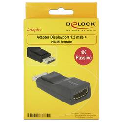 Delock 65685 DisplayPort / HDMI Adapter [1x DisplayPort Stecker - 1x HDMI-Buchse] Schwarz vergoldete Steckkontakte, Geschirmt