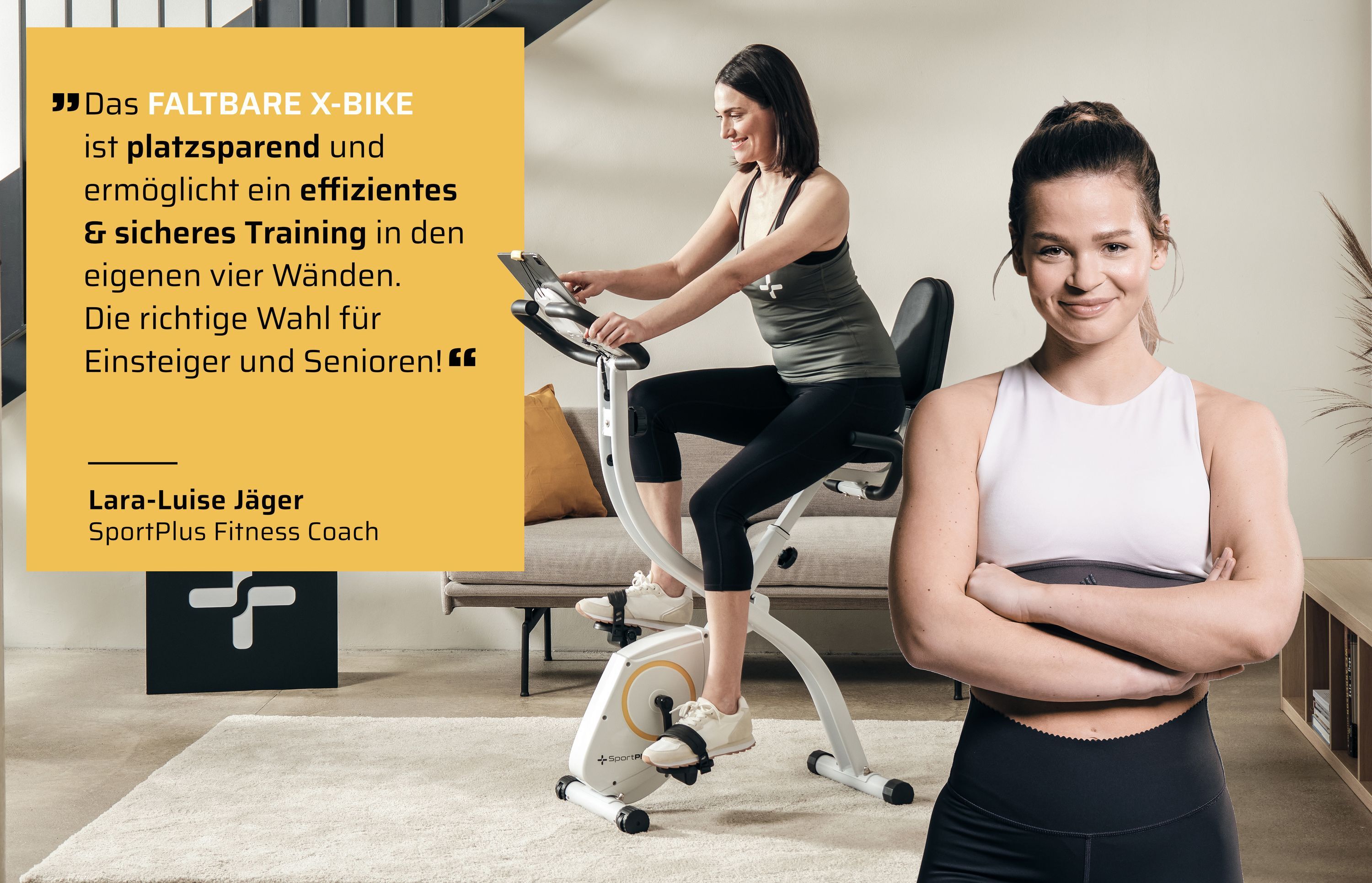 SportPlus I Heimtrainer I X-Bike, Hometrainer, Fahrrad klappbar für Zuhause, Rückenlehne, 8 Stufen, App Kompatibilität, weiß, bis 100 kg, SP-HT-1300-W-iE