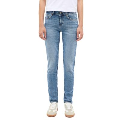 Skinny-fit-Jeans MUSTANG "Damen Style Quincy Skinny", Damen, Gr. 26, Länge 32, blau (402 mittelblau), Denim/Jeans, 95% Baumwolle, 3% Elastomultiester, 2% Elasthan, unifarben, skinny fit, Jeans