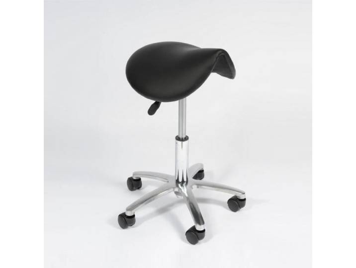 Siège ergonomique à roulettes - Varberg - En aluminium - Noir
