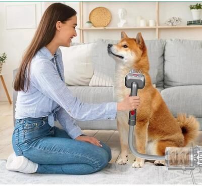 PetsAreLife Dyson Compatible Dog Grooming Kit For V7 V15   Pet Hair Brush Attachment Dyson Compatible Dog Grooming Kit For V7 V15   Pet Hair Brush Attachment