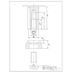 AKE Buchse für Ritzsägen Zubehör 30X24/M16 LH - 10190982