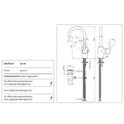 Kaja Magis Waschtisch mit Schwenkauslauf, RA-140mm und Ablaufgarnitur chrom, 44110-C 44110-C