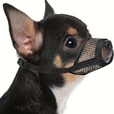 Inspired Finds BrachyGuard Soft Mesh Muzzle For Short Snout & Small Medium Dogs black s