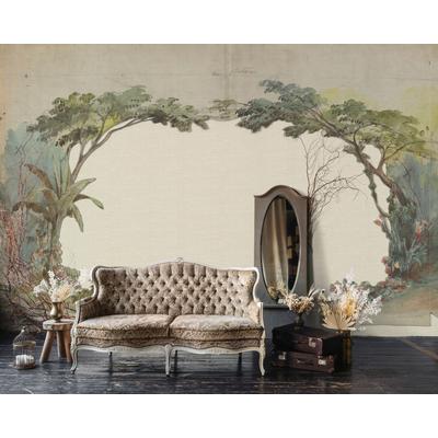 Fototapete LIVING WALLS "Walls by Patel 5 Fototapete Asiatische Landschaft", beige (hellgrün), B:4m H:0m L:2,7m, Vlies, Tapeten, Asiatische Landschaft auf 200 g/m² Premium-Vlies