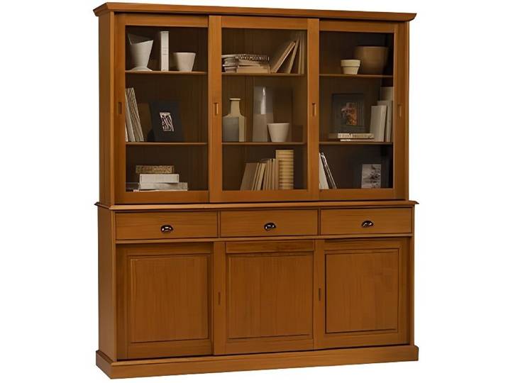 Buffet - Vaisselier Bibliothèque Pin Miel Porte…