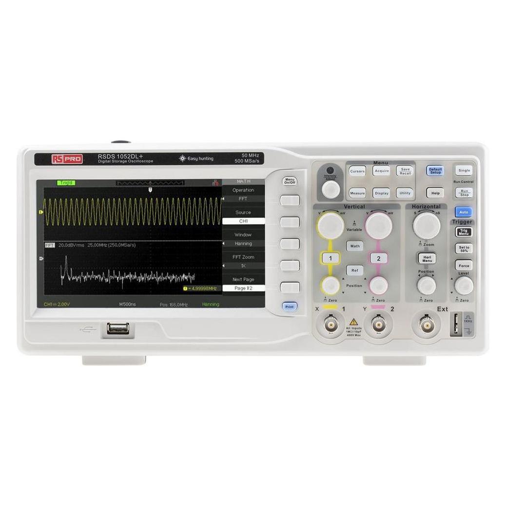 RS PRO Digital oscilloscope,50MHz,2 channels (CAT I, CAT II) (1236435)