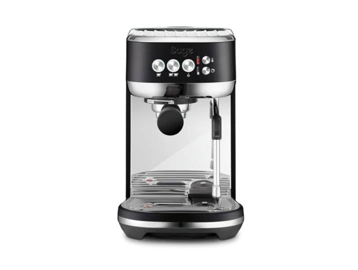 Sage The Bambino Plus, Kompakte Kaffeemaschine, Schwarzer Trüffel Kompakte Kaffeemaschine mit automatischem Milchaufschäumer, 9 Bar, 1,9 l Wassertank, Siebträgermaschine