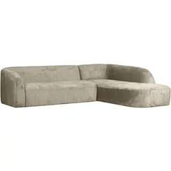 Ecksofa Sloping aus Struktursamt, modern und pflegeleicht, Rechts, Farbe Wheatfield