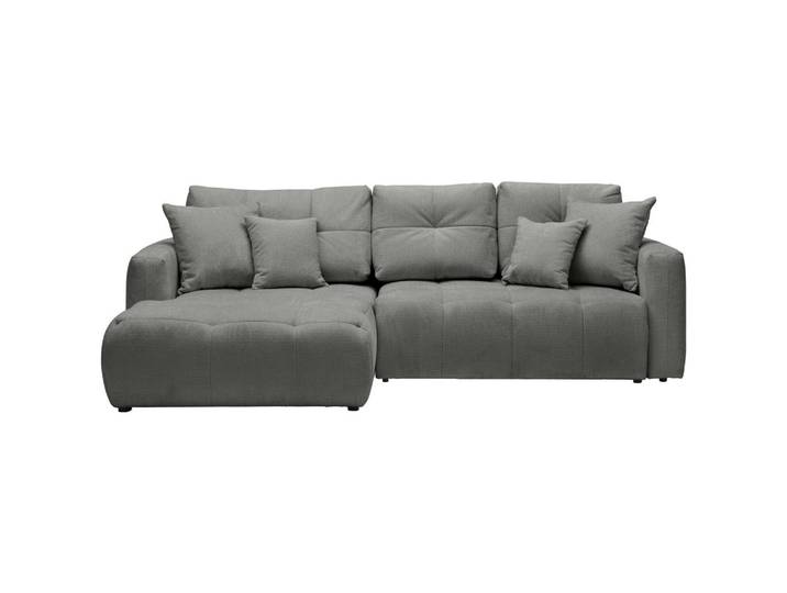 Ecksofa, Dunkelgrau, 276x172 cm, Textil, 3-Sitzer & Liegefunktion, Klassisch, Hom`in