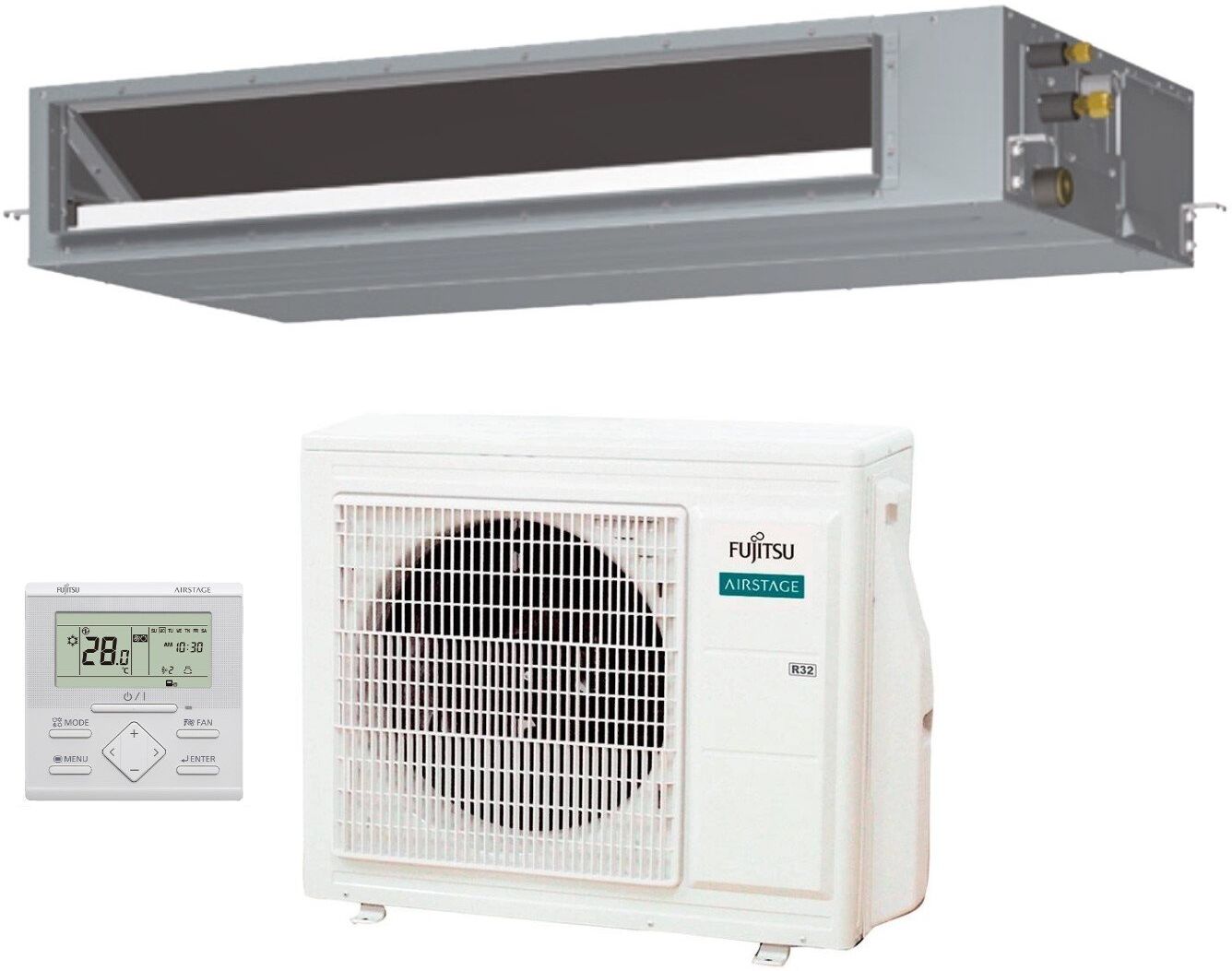 General Fujitsu Condizionatore Climatizzatore Fujitsu Canalizzato Serie KMTAP R-32 45000 BTU ARXH45KMTAP/AOEG45KBTB Wi-Fi Optional