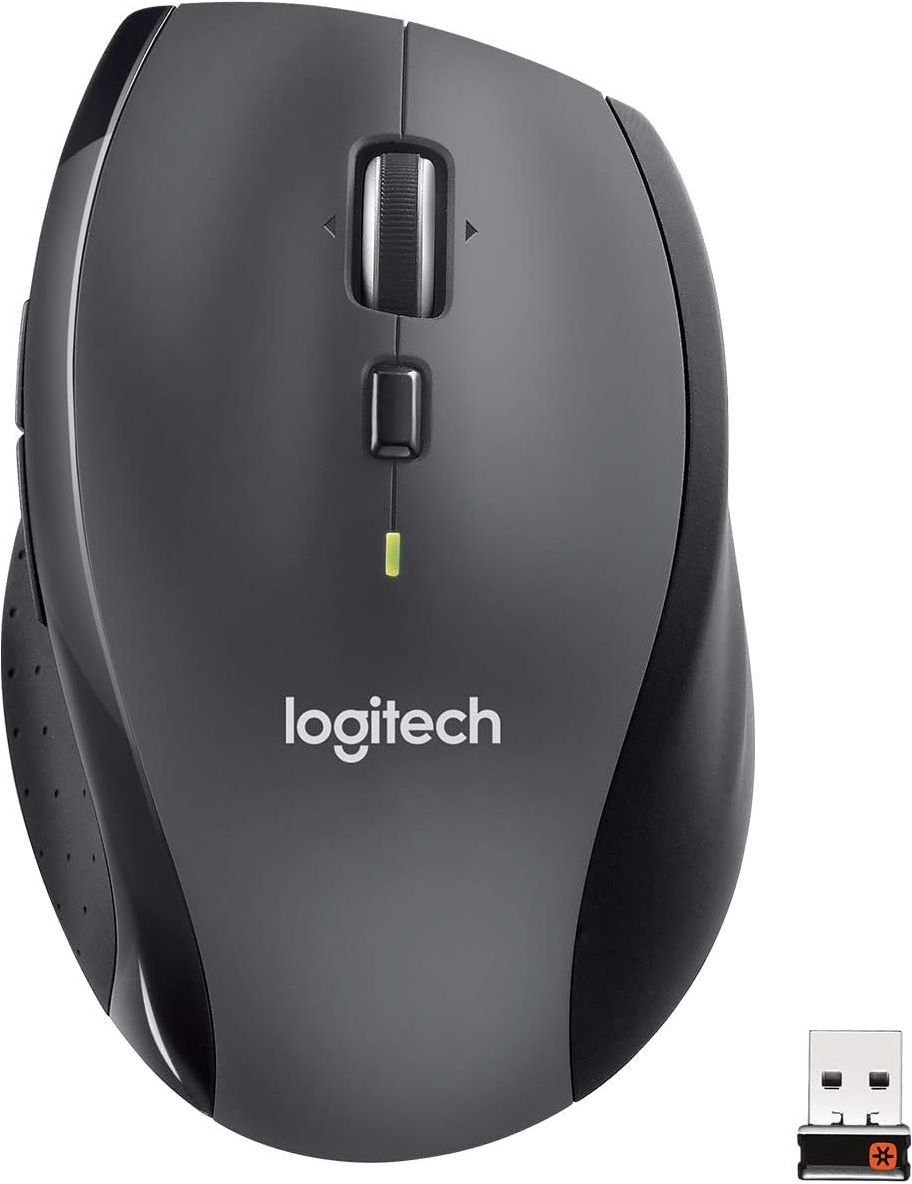 Logitech M705 Marathon Wireless Mouse, 2.4 GHz USB Unifying Receiver, 1000 DPI, 5-Programmable Buttons, 3-Year Battery, Compatible with PC, Mac, Laptop, Chromebook - Black, New