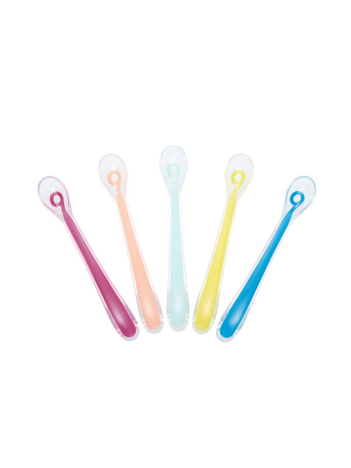 Babymoov Set of 5 silicon spoons 2nd age multicolor