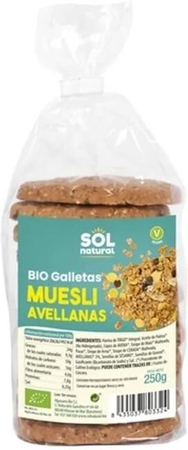 Sol Natural Bolachas De Muesli Com Avelãs Bio 250g