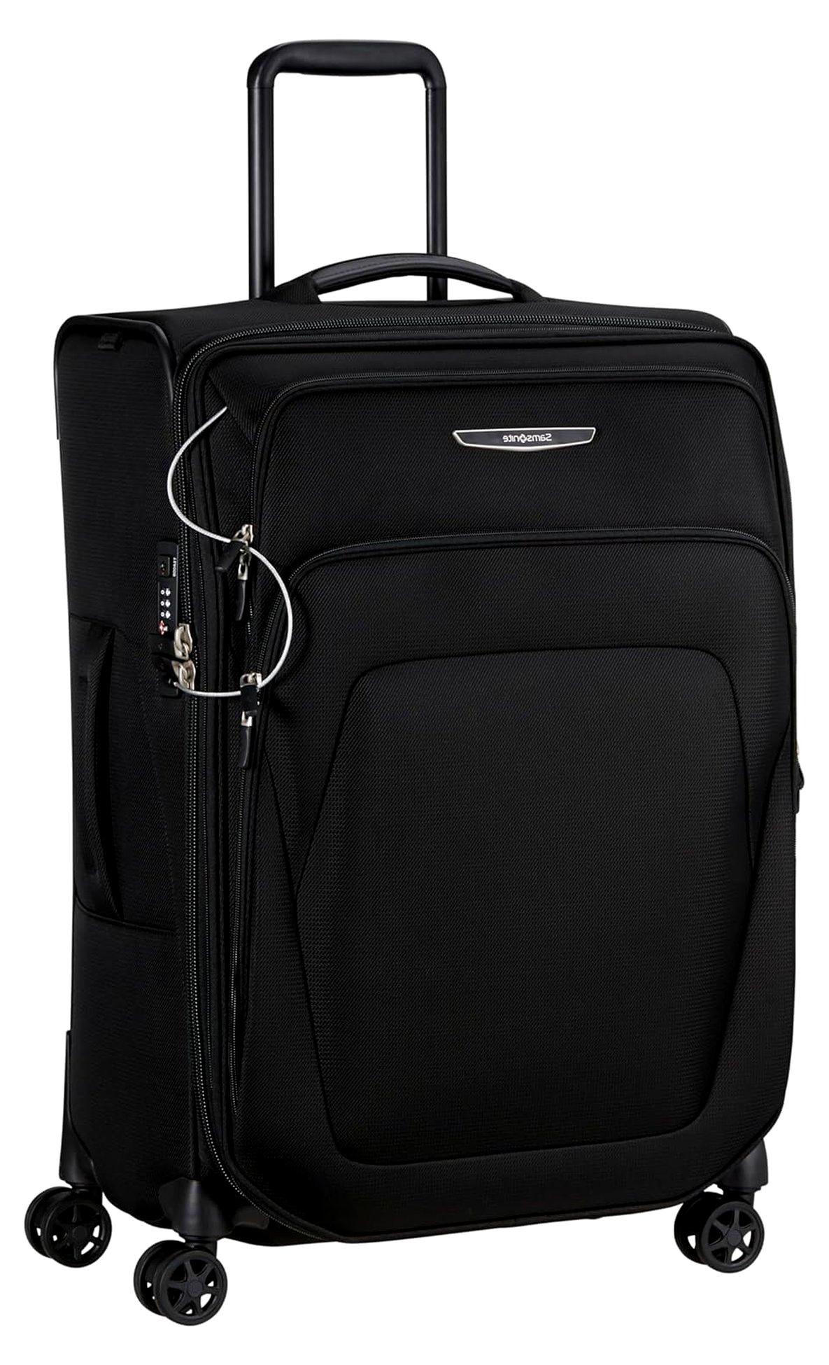 Spark SNG Eco - Weichgepäck Koffer 67 cm Mittelgroß - Trolley mit 4 Rollen, TSA Schloss, Leicht & Erweiterbar - Schwarz (Black)