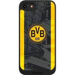 Nivocase Handyhülle für Apple iPhone 8 Hülle NIVOpure Case Schwarz BVB Borussia Dortmund Stadion (Apple iPhone 8), Smartphone Hülle, Schwarz