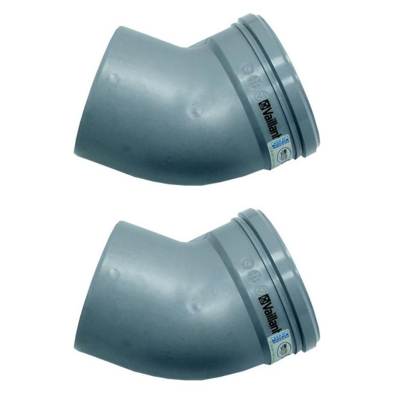 Vaillant Bogen 45 Grad (2 St.) für starre Abgasleitung DN 130. PP (0020042766)