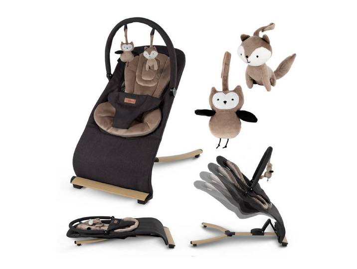 COIL Babywippe Baby Bouncer, Babyschaukel, Schaukelstuhl, 4-Stufen-Verstellung, Anti-Rutsch-Elemente, ergonomische Polsterung