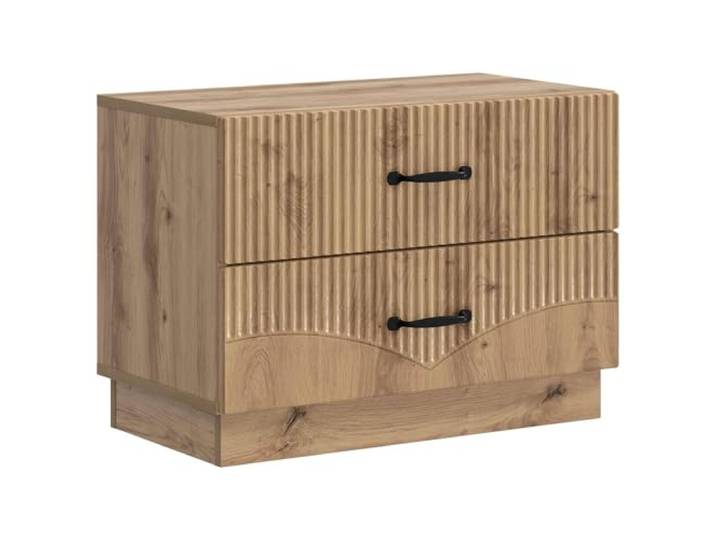 Tmriohed Nachttisch 62x34,5x44,5cm Holzwerkstoff 2 Schubladen Artisan-Eiche Kompakte Kommode fürs Schlafzimmer mit 2 tiefen Fächern für Ordnung neben dem Bett, pflegeleicht und zeitlos gestaltet.