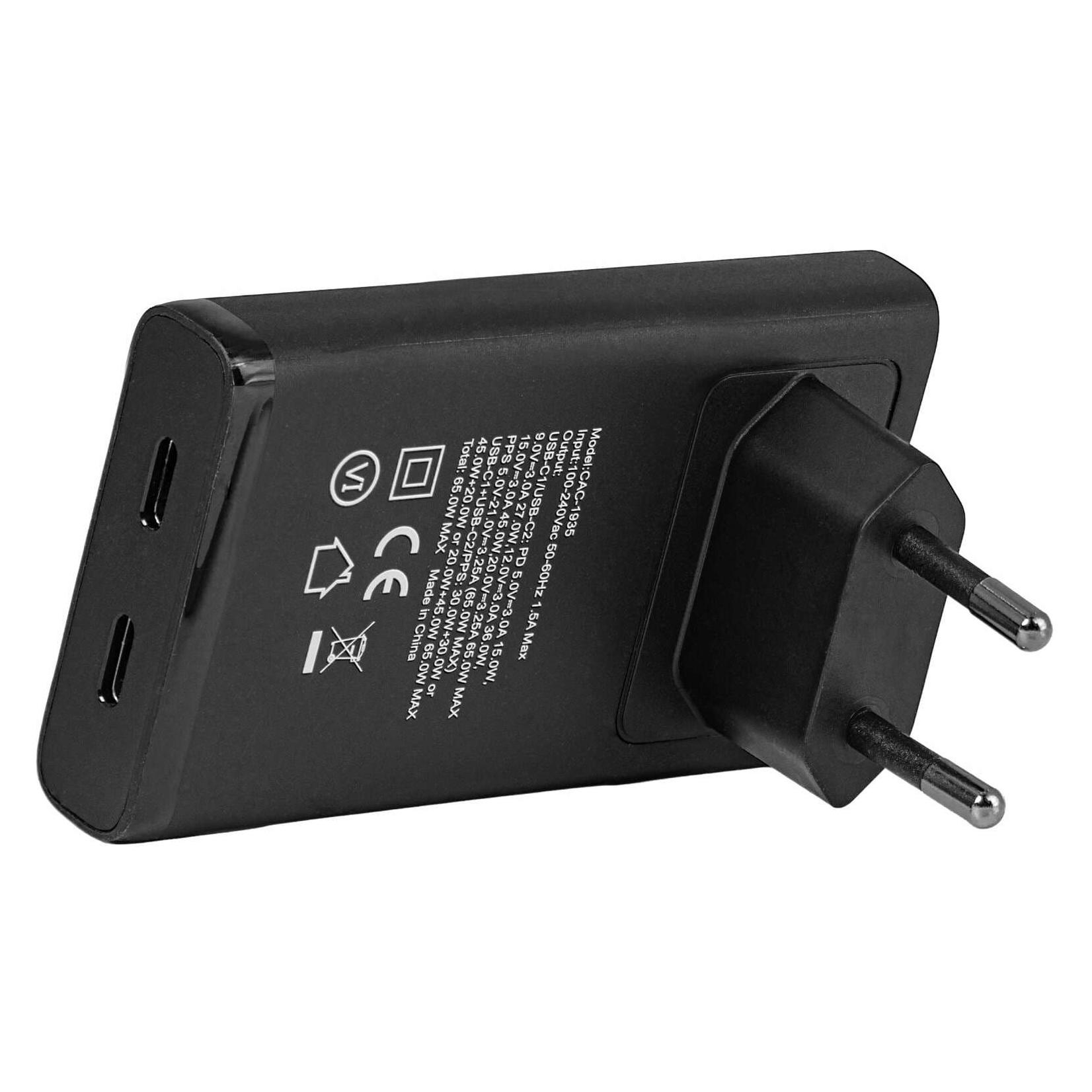 Club 3D Club3D Ladegerät Slim 2xUSB Typ C PD 65W, GaN retail (65 W, 2 Ports) (CAC-1935)