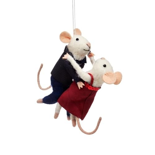 Sass & Belle Dansend muizenkoppel vilten kersthanger