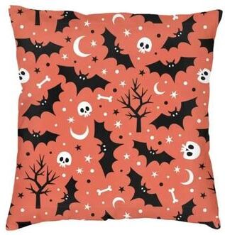 Uplifted Finds Pastel Goth Pink And Black Bats Pillow Cover Halloween Decorative Witch Cushion Case 45x45cm 7 50 X 50 Cm