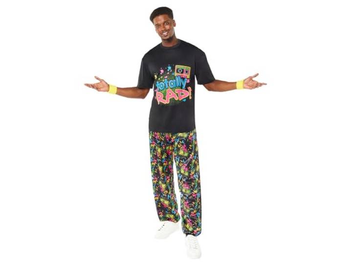 Amscan 80's feestkostuum voor carnaval, Paars en Zwart, L